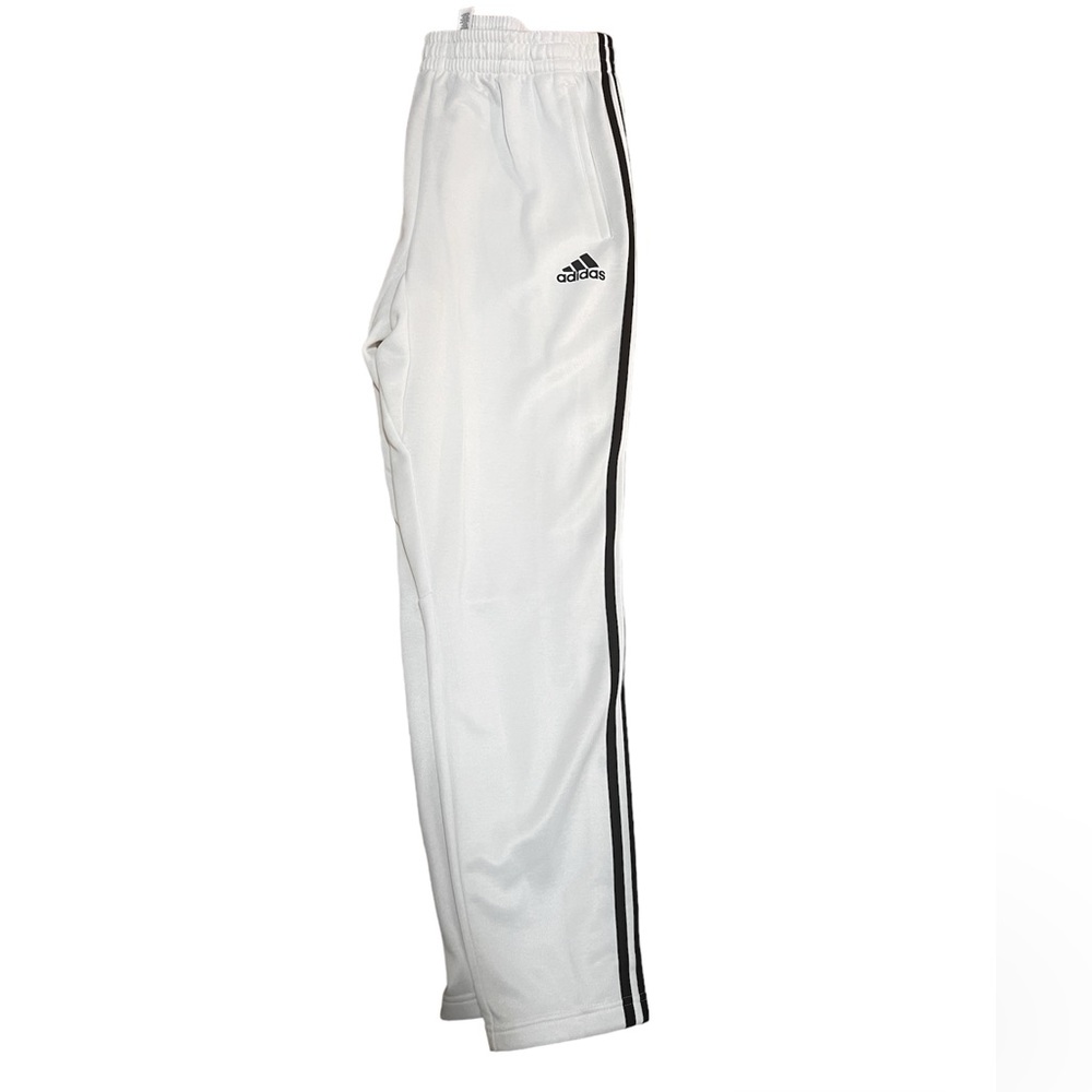 Men white Addidas tracksuit jogger pants
